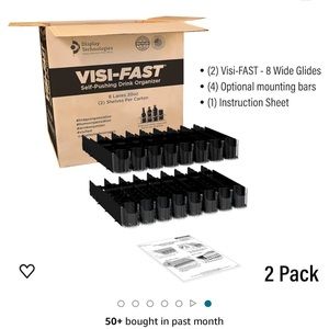 Visi-Fast Spring Fed Organizer for 20/25oz Bottles Cans Commercial & Home Fridge
